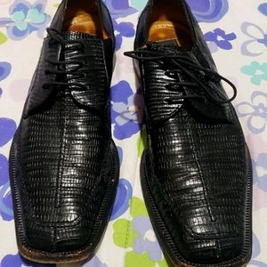 MEZLAN PLATINUM GENUINE FULL LIZARD OXFORDS SZ 10